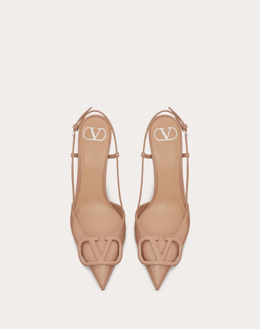 VLOGO SIGNATURE PATENT LEATHER SLINGBACK PUMP 80MM / 3.15 IN. - Image 4